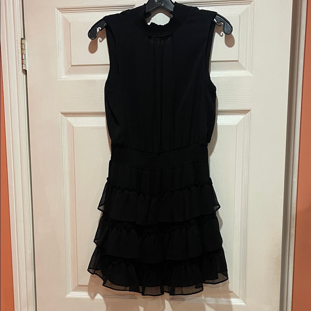 Express Black Ruffled Mini Dress